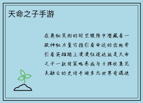 天命之子手游